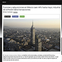 Fusiones y adquisiciones en Mxico caen 44% hasta mayo; industria de software lidera transacciones